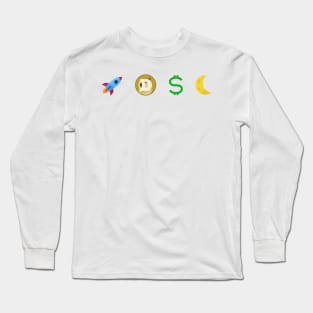 Cryptocurrency To The Moon DogeCoin Doge Coin Long Sleeve T-Shirt